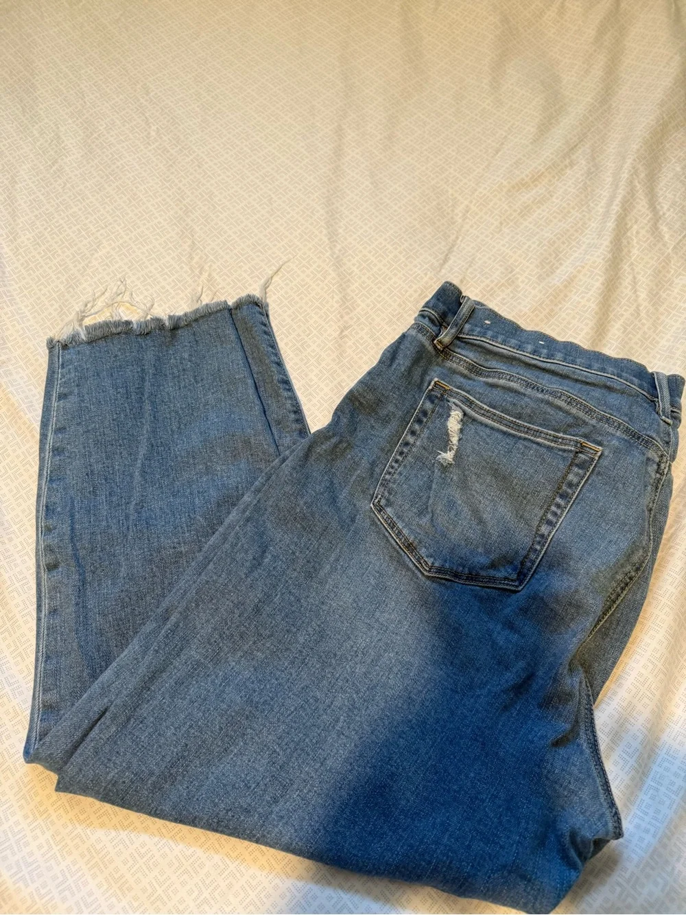 LOFT Medium Blue Ankle Crop High-Rise Jeans